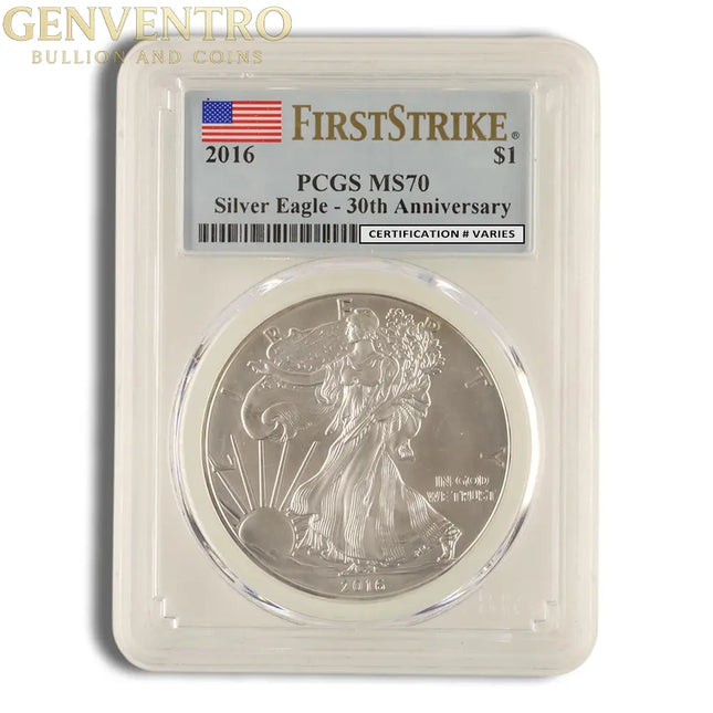 2016 Silver Eagle PCGS MS70 First Strike Genventro Bullion and Coins