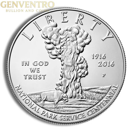 2016-P $1 National Park Service Centennial Silver Commem - BU Genventro Bullion and Coins