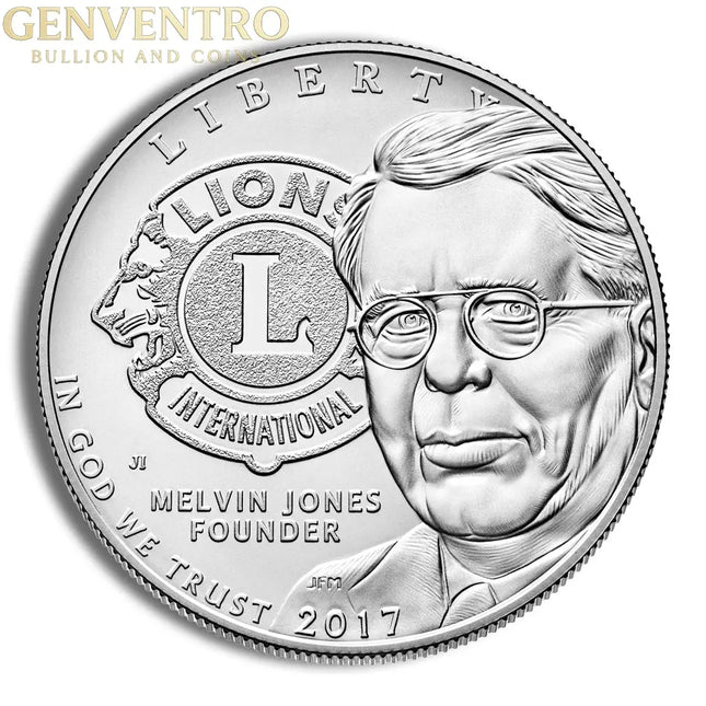 2017-P $1 Lions Club Centennial (Melvin Jones) Silver Commem - BU Genventro Bullion and Coins