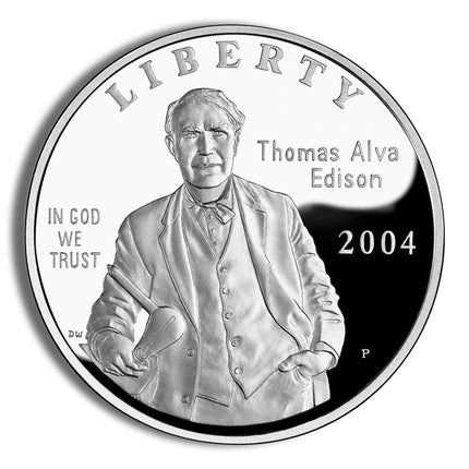 2004 p $1 thomas a. edison silver commem proof
