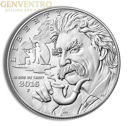 2016-P $1 Mark Twain Silver Commem - BU Genventro Bullion and Coins
