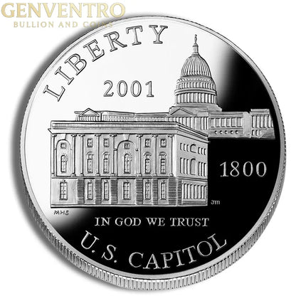 2001-P $1 Capitol Visitor Center Silver Commem - Proof Genventro Bullion and Coins