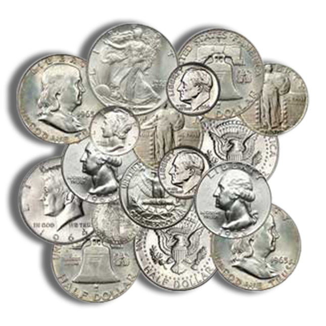 90% proof modern silver coin various denominations