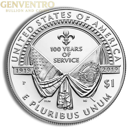 2019-P $1 American Legion Silver Commem - Proof Genventro Bullion and Coins