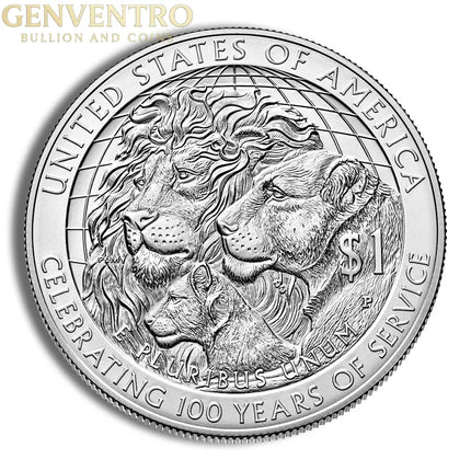 2017-P $1 Lions Club Centennial (Melvin Jones) Silver Commem - BU Genventro Bullion and Coins