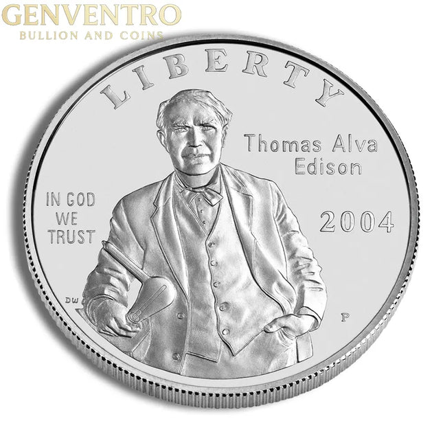 2004-P $1 Thomas A. Edison Silver Commem - BU Genventro Bullion and Coins