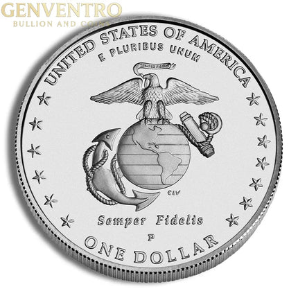 2005-P $1 Marine Corps Silver Commem - BU Genventro Bullion and Coins