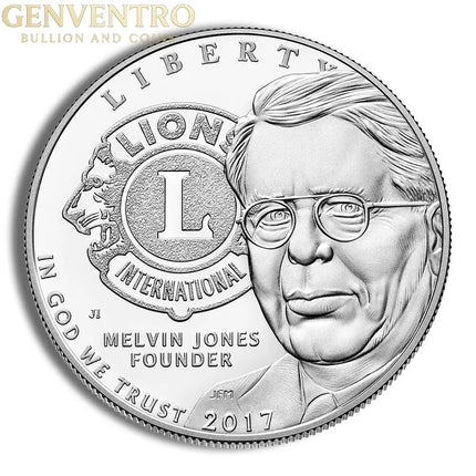 2017-P $1 Lions Club Centennial (Melvin Jones) Silver Commem - Proof Genventro Bullion and Coins