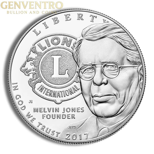 2017-P $1 Lions Club Centennial (Melvin Jones) Silver Commem - Proof Genventro Bullion and Coins
