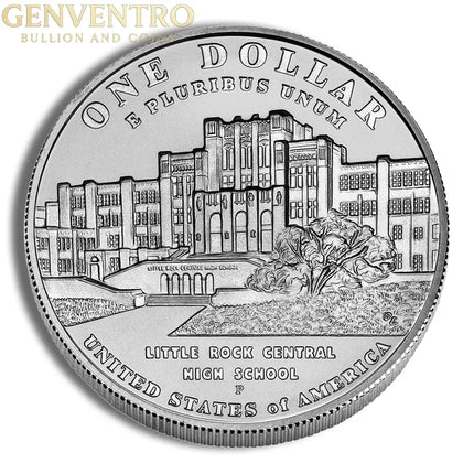 2007-P $1 Little Rock, Deseg Silver Commem - BU Genventro Bullion and Coins