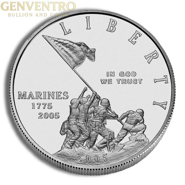 2005-P $1 Marine Corps Silver Commem - BU Genventro Bullion and Coins