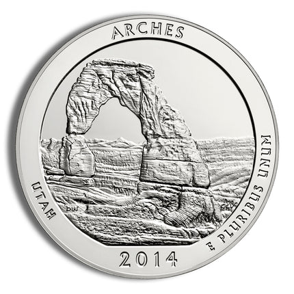 2014 p 5 oz atb arches silver coin ngc sp70