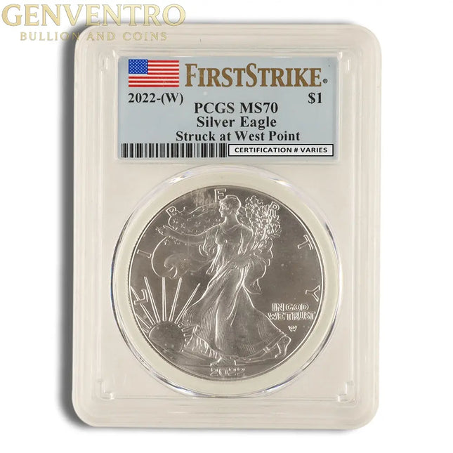 2022 Silver Eagle PCGS MS70 - West Point Genventro Bullion and Coins
