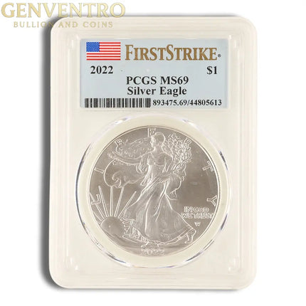 2022 Silver Eagle PCGS MS69 Genventro Bullion and Coins