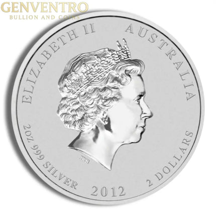 2012 1/2 oz Australia Silver Lunar Dragon BU - Series II Genventro Bullion and Coins