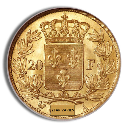 france gold 20 francs louis xviii (1816 1824)