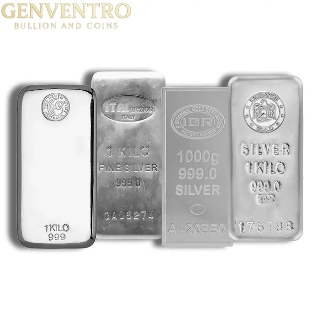 1 Kilo Silver Bar - Design Varies (IRA Eligible) Genventro Bullion and Coins