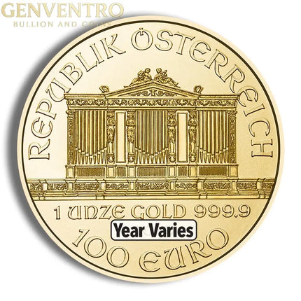 1 oz Austrian Philharmonic Gold Coin (Year Varies) Genventro Bullion and Coins