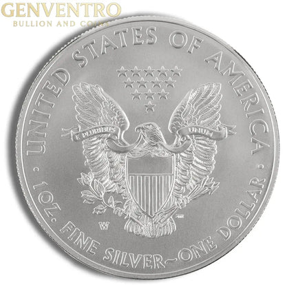 2012-W Burnished Silver Eagle with Box & COA Genventro Bullion and Coins