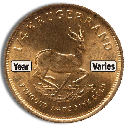 1/4 oz gold krugerrand (year varies)