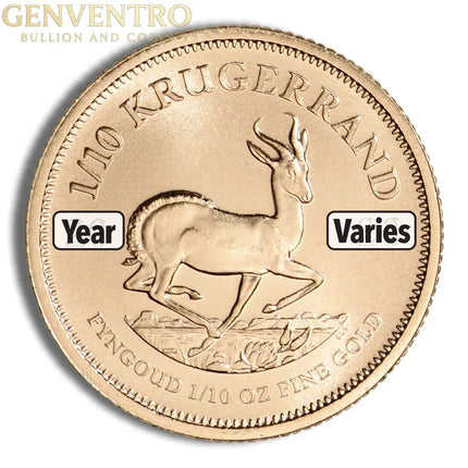 1/10 oz Gold Krugerrand (Year Varies) Genventro Bullion and Coins