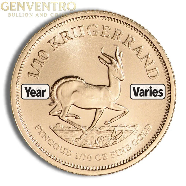 1/10 oz Gold Krugerrand (Year Varies) Genventro Bullion and Coins