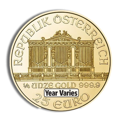 1/4 oz austrian philharmonic gold coin (year varies)