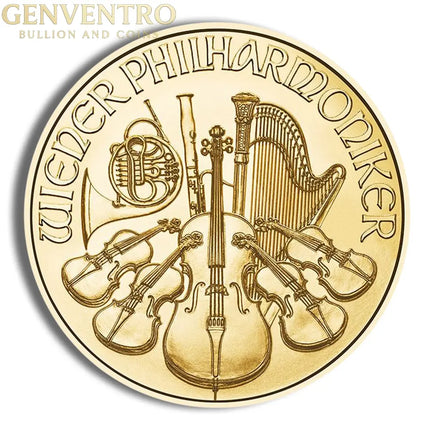 1/10 oz Austrian Philharmonic Gold Coin (Year Varies) Genventro Bullion and Coins