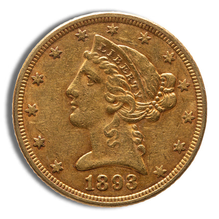 $5 gold liberty half eagle xf