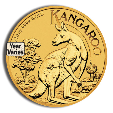 1/10 oz australian kangaroo/nugget gold coin (year varies)