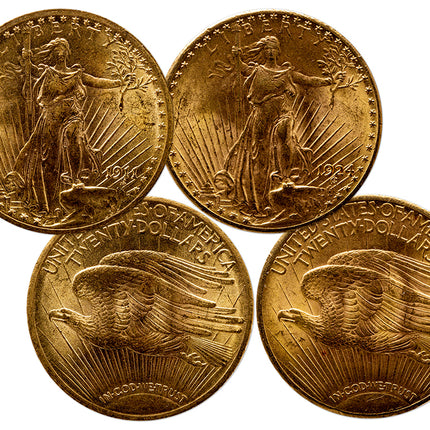 $20 gold saint gaudens double eagle bu