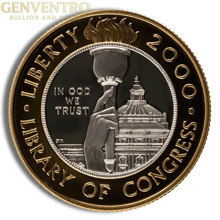2000-W $10 Library of Congress Bimetallic Coin - Proof (Box/COA) Genventro Bullion and Coins