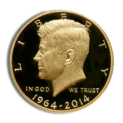 2014 w 3/4 oz jfk half dollar gold coin (box & coa)
