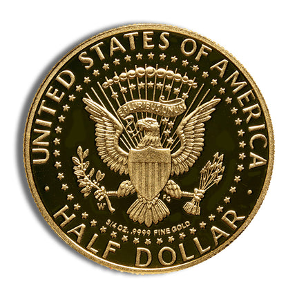 2014 w 3/4 oz jfk half dollar gold coin (box & coa)