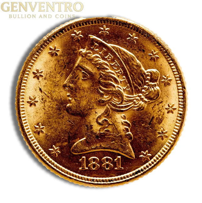 $5 Gold Liberty Half Eagle - BU Genventro Bullion and Coins