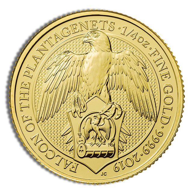 2019 1/4 oz great britain queen's beast gold coin falcon