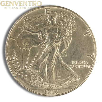 1986 Silver Eagle - Impaired Genventro Bullion and Coins
