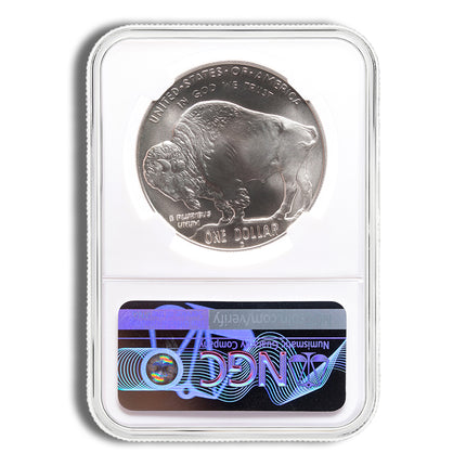2001 d $1 silver buffalo commem ngc ms70