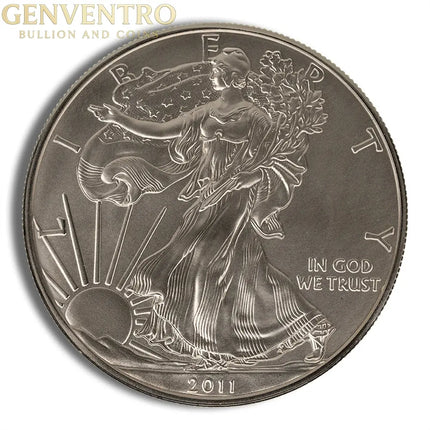 2011-W Burnished Silver Eagle with Box & COA Genventro Bullion and Coins