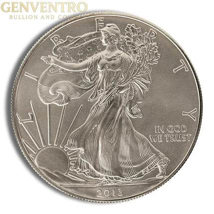 2013-W Burnished Silver Eagle with Box & COA Genventro Bullion and Coins