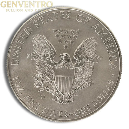 2013-W Burnished Silver Eagle with Box & COA Genventro Bullion and Coins