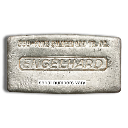100 oz silver bar engelhard (poured/extruded)