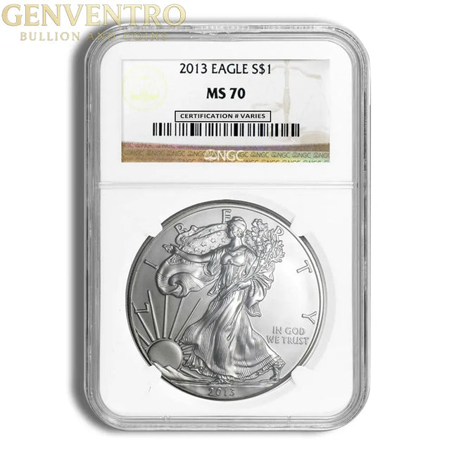 2013 Silver Eagle NGC MS70 Genventro Bullion and Coins