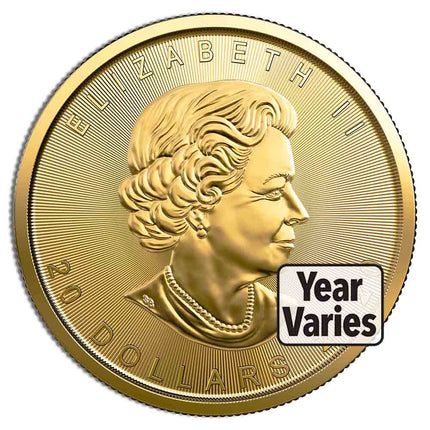1/2 oz gold maple leaf (year varies sealed)