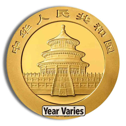 8 gram china gold panda bu sealed (year varies)