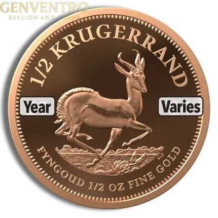 1/2 oz Gold Krugerrand (Year Varies) Genventro Bullion and Coins