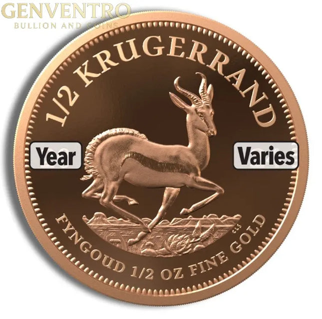 1/2 oz Gold Krugerrand (Year Varies) Genventro Bullion and Coins