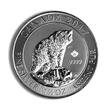 2017 1.5 oz canadian grizzly bear silver coin
