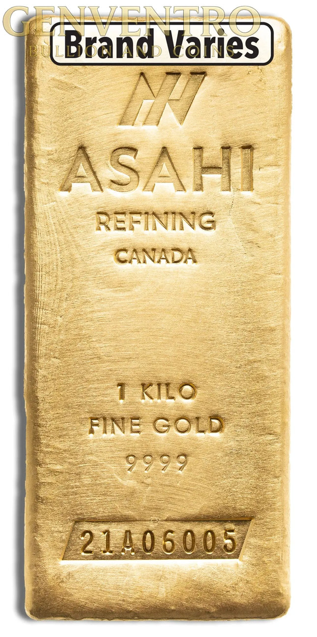 1 kilo Gold Bar - Brand Varies .9999 (COMEX Brand) Genventro Bullion and Coins