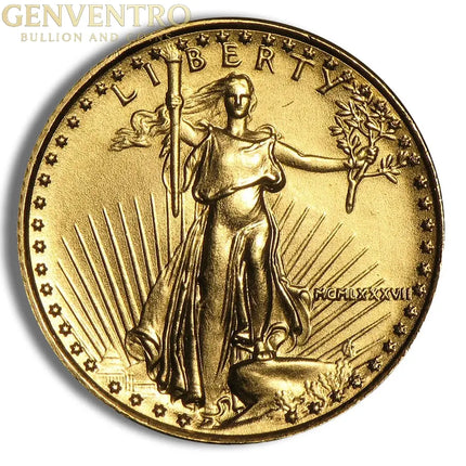 1987 1/10 oz Gold Eagle - BU (MCMLXXXVII) Genventro Bullion and Coins